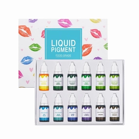 Lip Color - 12 Colors Liquid Lip Gloss Pigment Set, DIY Lipstick Liquid Pigment for Set Making Lip Gloss, DIY Lip Cosmetic Dye (A-1)