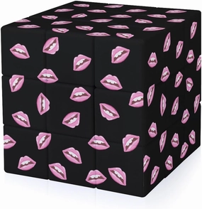Lips Funny 3x3x3 Cube Smooth Lightweight Puzzle for Adult Graphic Printing Travel