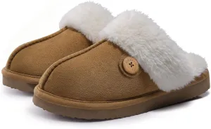 Litfun Fuzzy Slippers for Women with Memory Foam Winter Fluffy House Shoes Indoor Outdoor