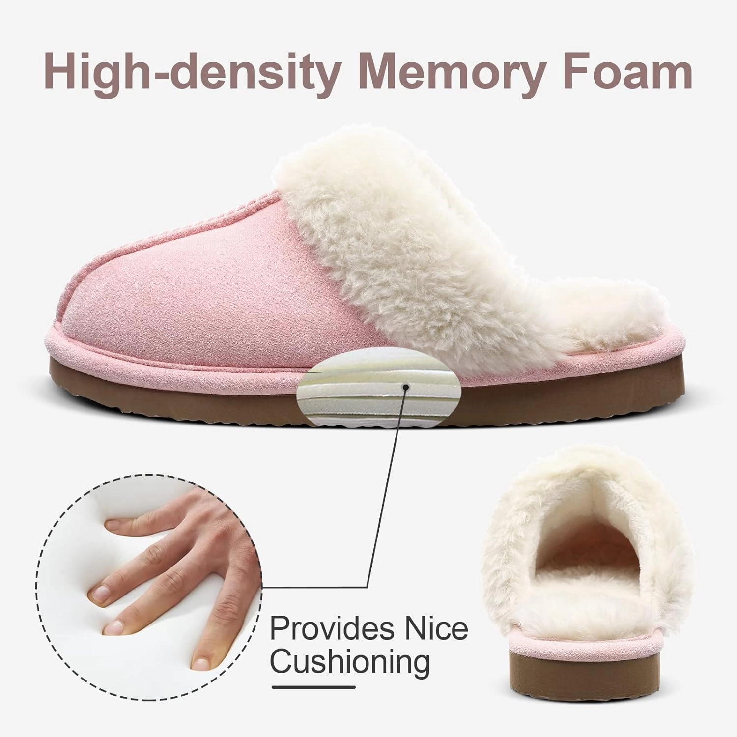 Litfun Women's Fuzzy Memory Foam Slippers Fluffy Winter House Shoes Indoor and Outdoor