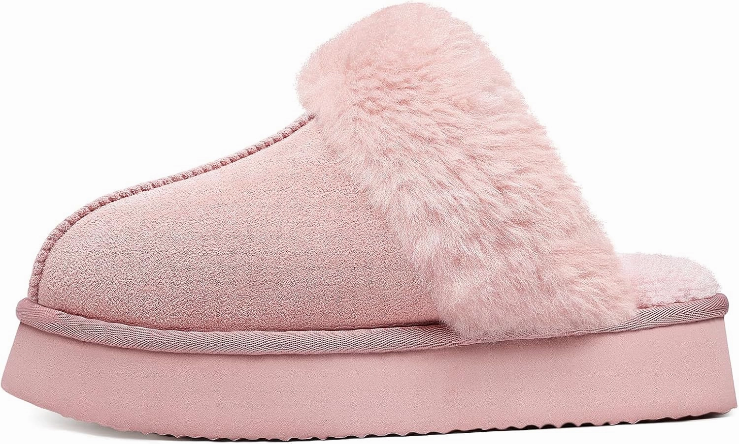 Litfun Womens Fuzzy Platform Slippers Fluffy Memory Foam Winter House Shoes for Indoor and Outdoor