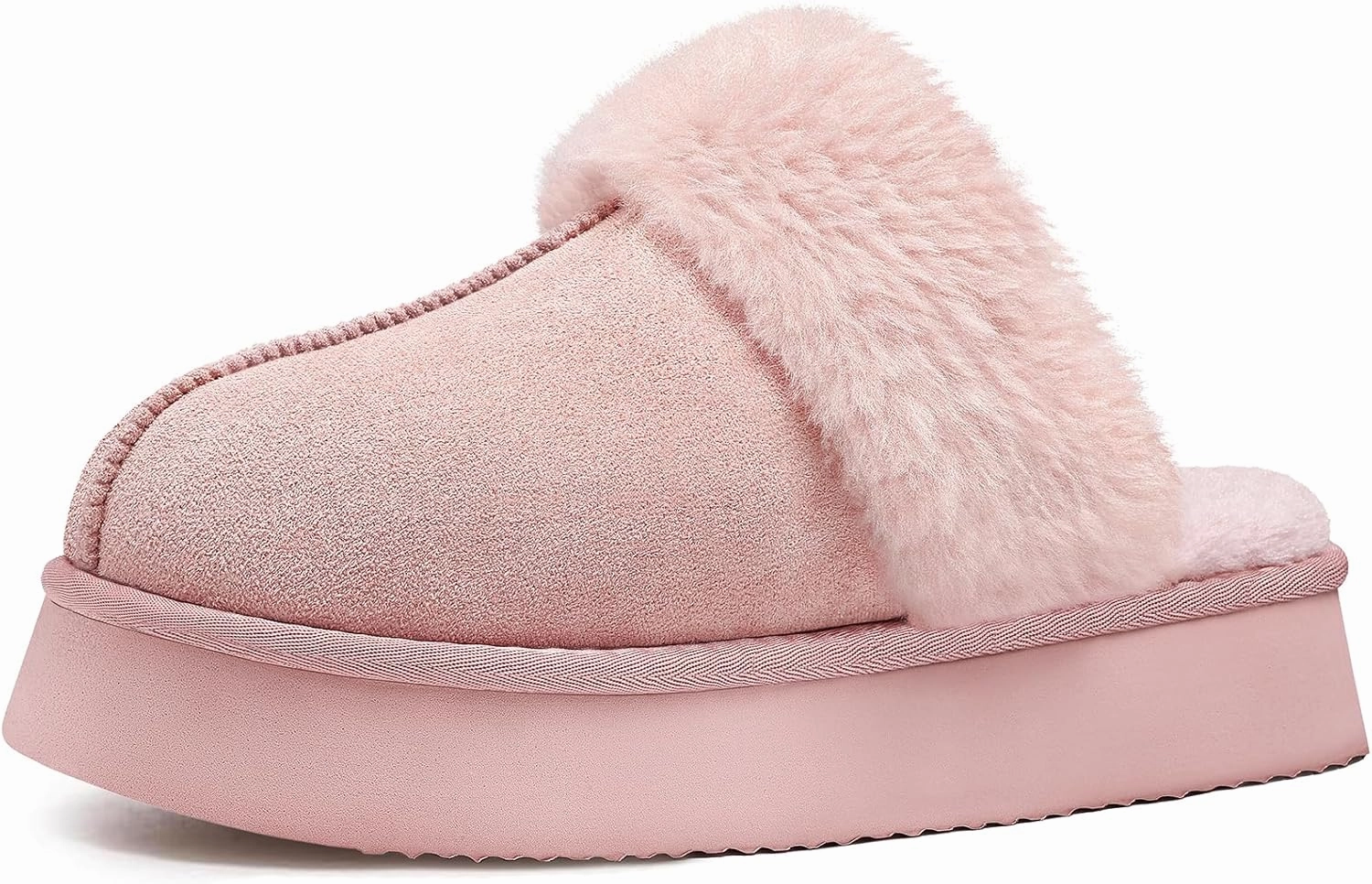 Litfun Womens Fuzzy Platform Slippers Fluffy Memory Foam Winter House Shoes for Indoor and Outdoor