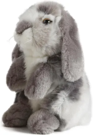 Living Nature Grey Sitting Lop Eared Rabbit Stuffed Animal | Fluffy Rabbit Animal | Soft Toy for Kids | 7 inches