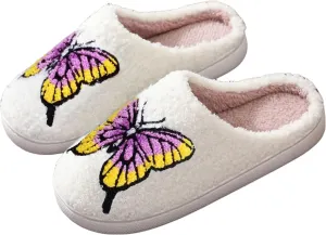 LNERIP Animal Slippers Fruit Slippers Plant Slippers Various Cartoon Patterns Fluffy Soft Memory Foam Retro Indoor Outdoor Home Couple Shoes