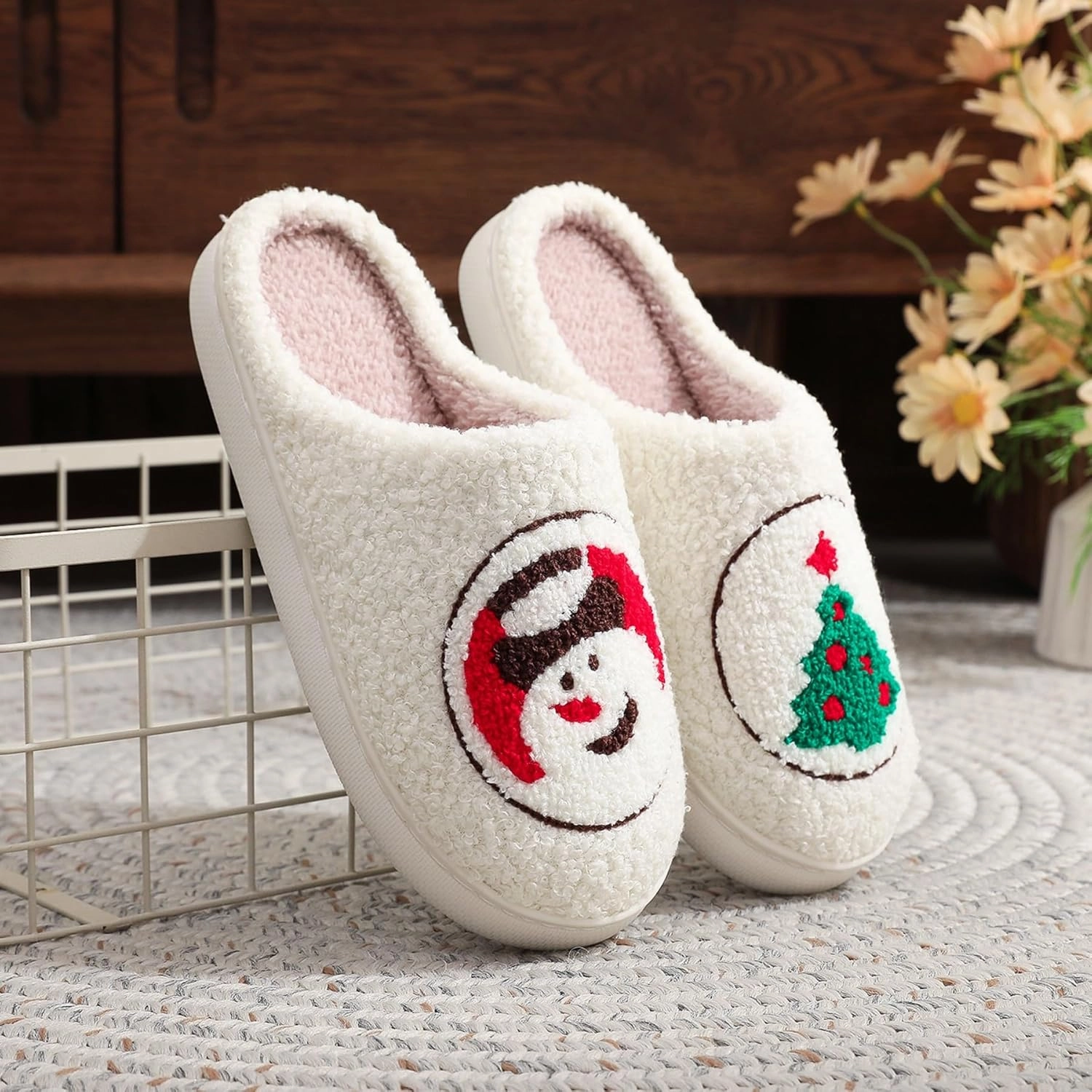 LNERIP Slippers Winter Womens Mens Fluffy Plush Slippers Animals Cute Cartoon House Slippers Cuddly Warm Shoes Indoor Outdoor Girls Women