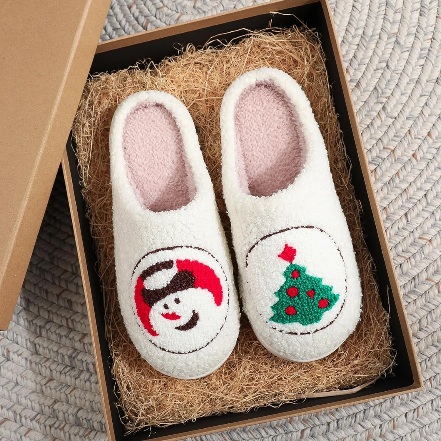 LNERIP Slippers Winter Womens Mens Fluffy Plush Slippers Animals Cute Cartoon House Slippers Cuddly Warm Shoes Indoor Outdoor Girls Women