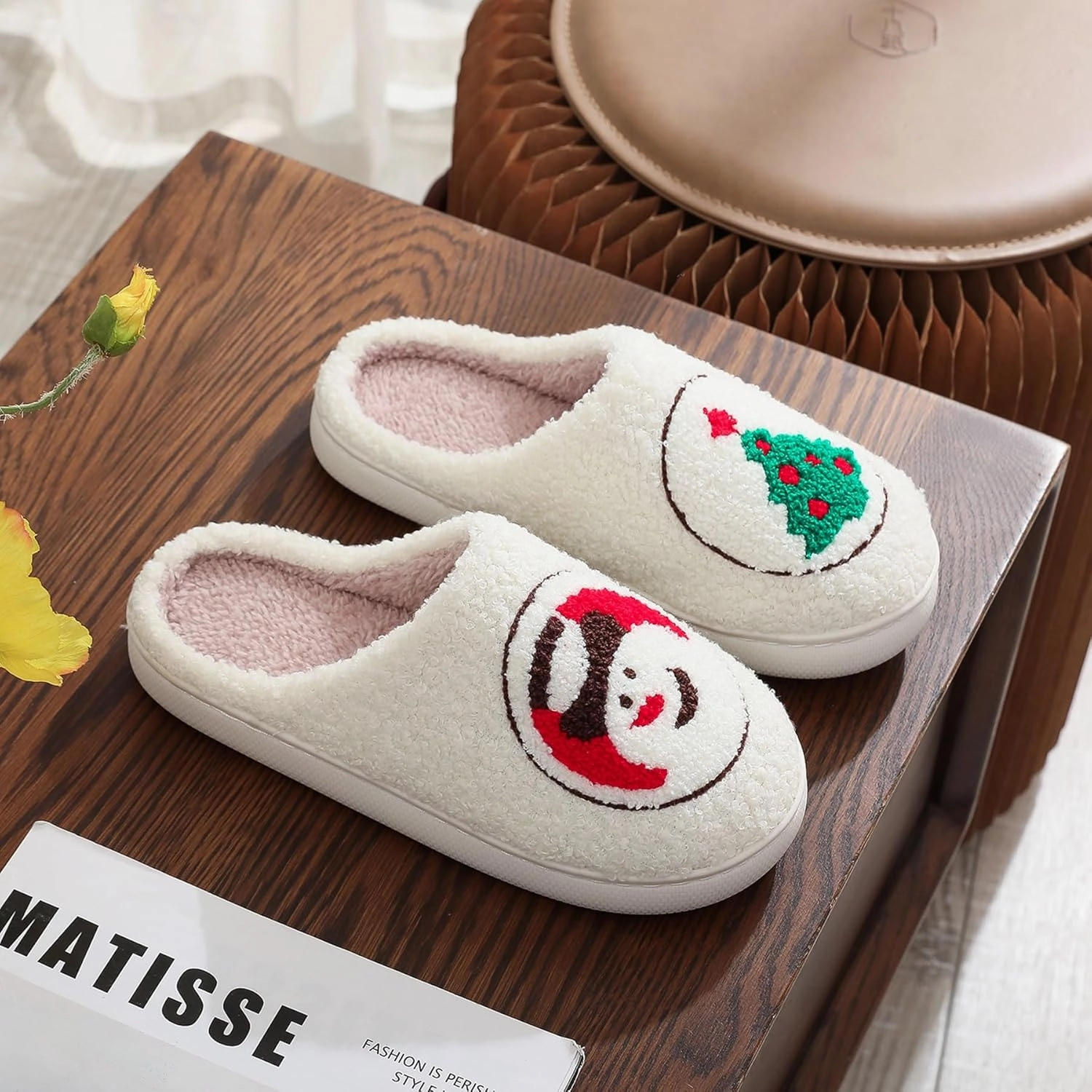 LNERIP Slippers Winter Womens Mens Fluffy Plush Slippers Animals Cute Cartoon House Slippers Cuddly Warm Shoes Indoor Outdoor Girls Women