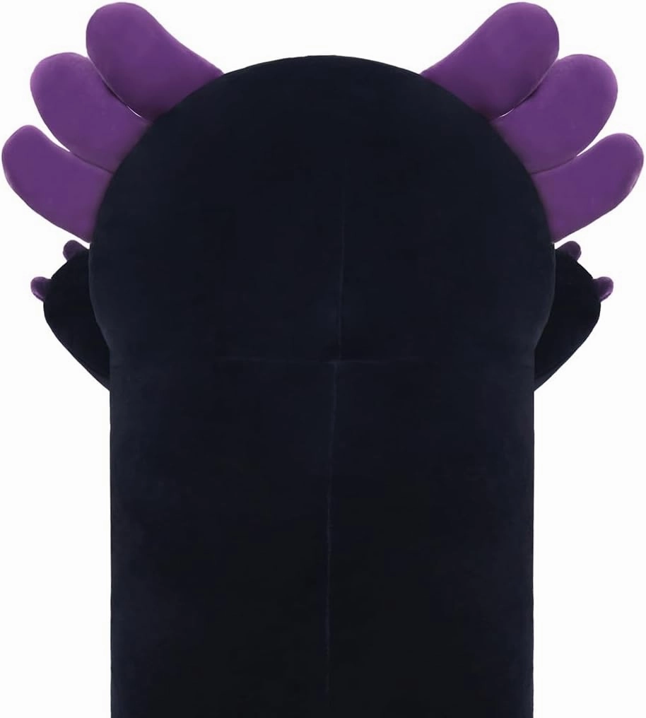 Long Axolotl Stuffed Animals, Soft Long Axolotl Plush Pillow Cute Axolotl Plush Body Pillow Gifts for Kids Girlfriend(Black&Purple,90cm)