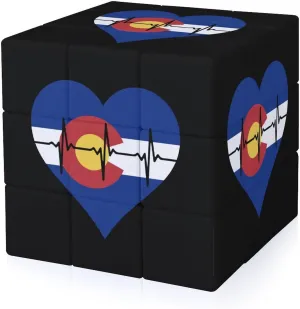 Love Colorado Heartbeat Funny 3x3x3 Cube Smooth Lightweight Puzzle for Adult Graphic Printing Travel