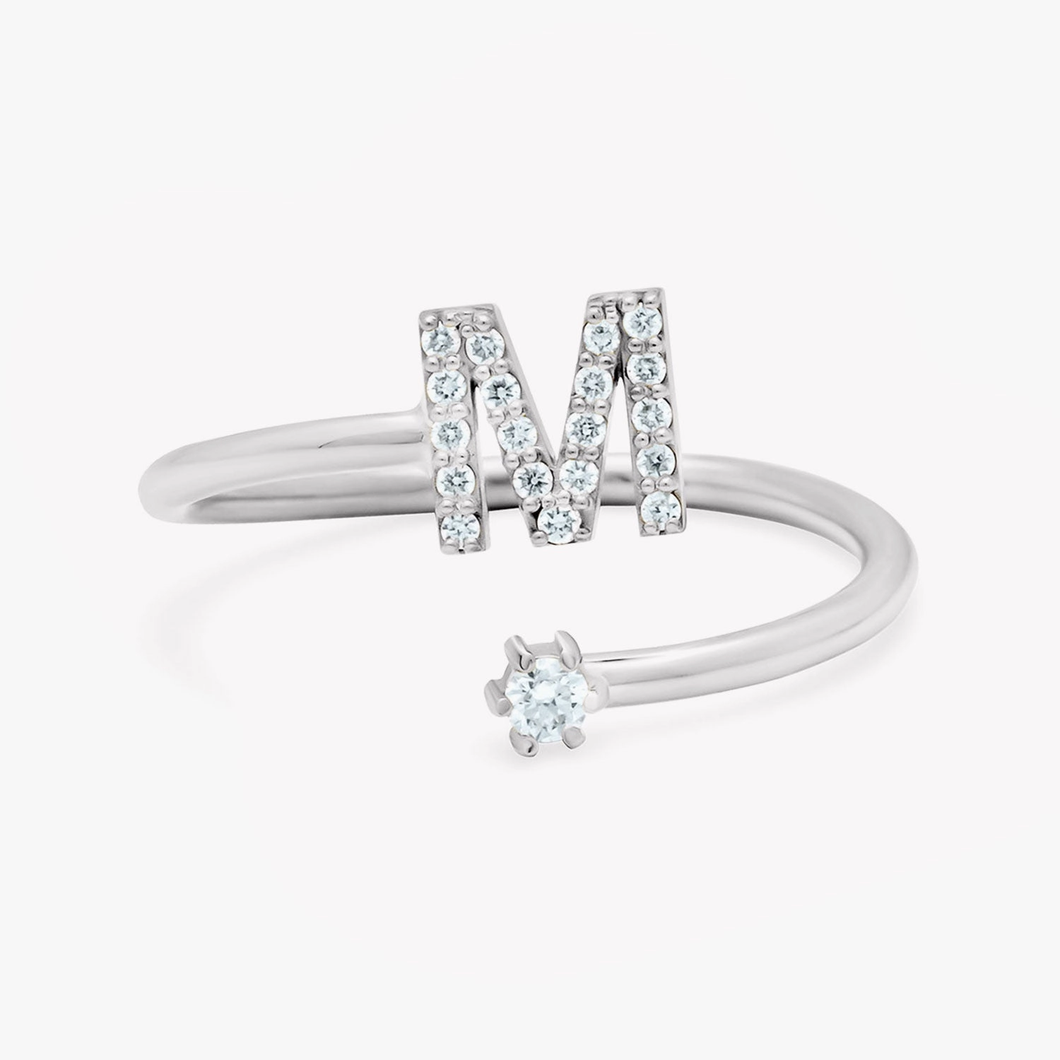 Love Letters 1 Letter Diamond Twist Ring