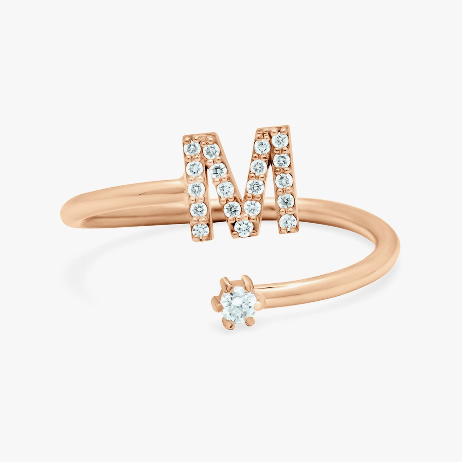 Love Letters 1 Letter Diamond Twist Ring