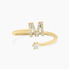 Love Letters 1 Letter Diamond Twist Ring