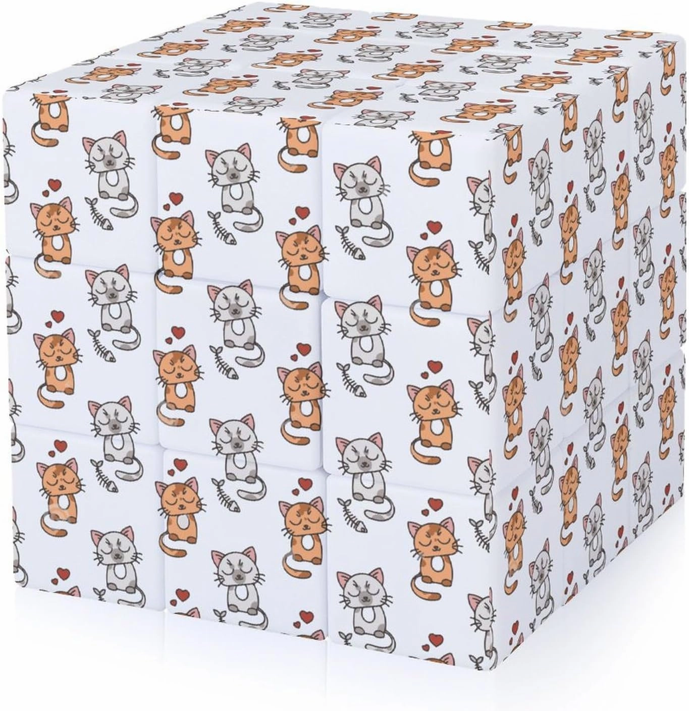 Love My Cat Funny 3x3x3 Cube Smooth Lightweight Puzzle for Adult Graphic Printing Travel