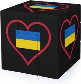 Love Ukrainian Heart Funny 3x3x3 Cube Smooth Lightweight Puzzle for Adult Graphic Printing Travel