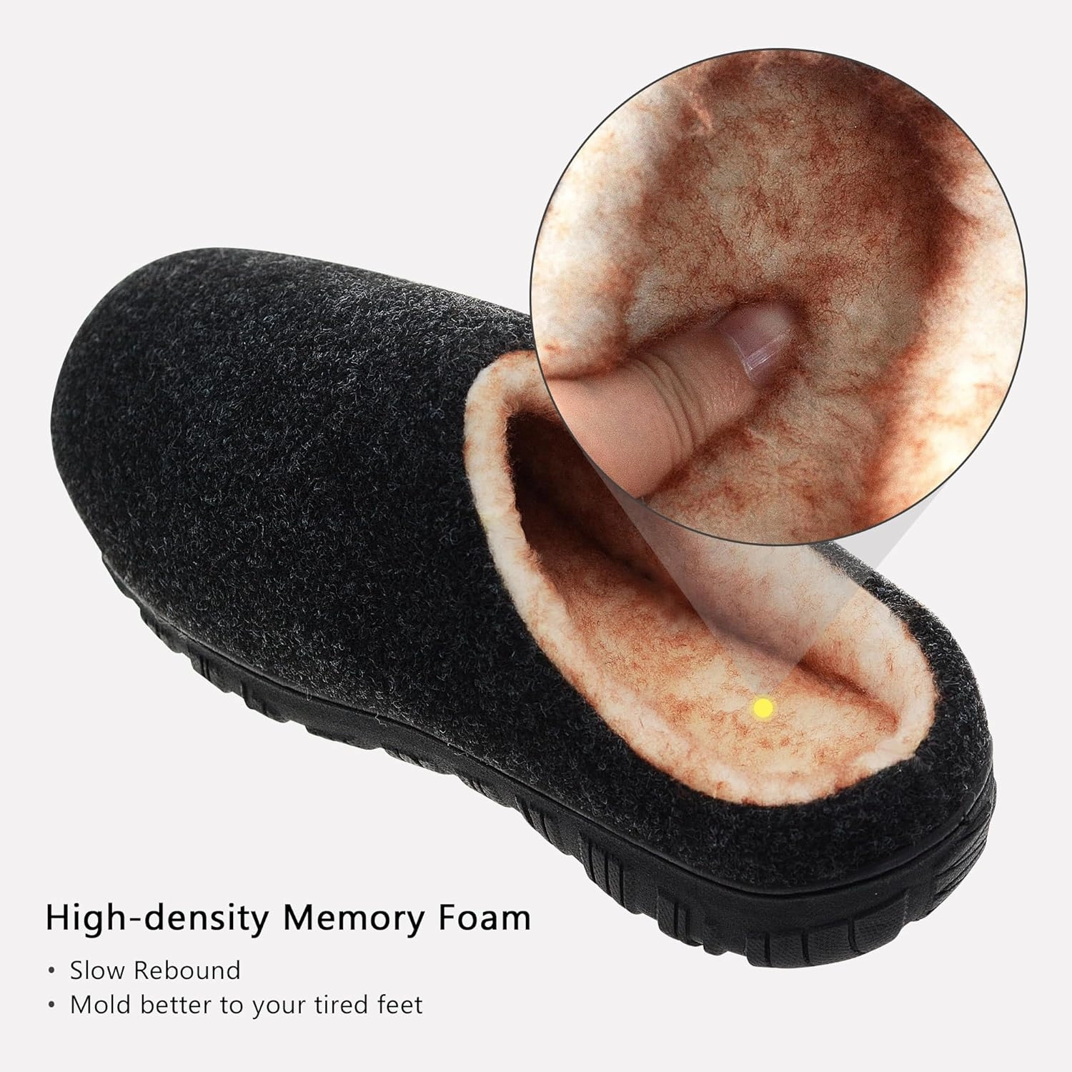 Lulex Mens Slippers Memory Foam House Slippers Indoor Outdoor Warm Fuzzy Comfy Fluffy House Shoes