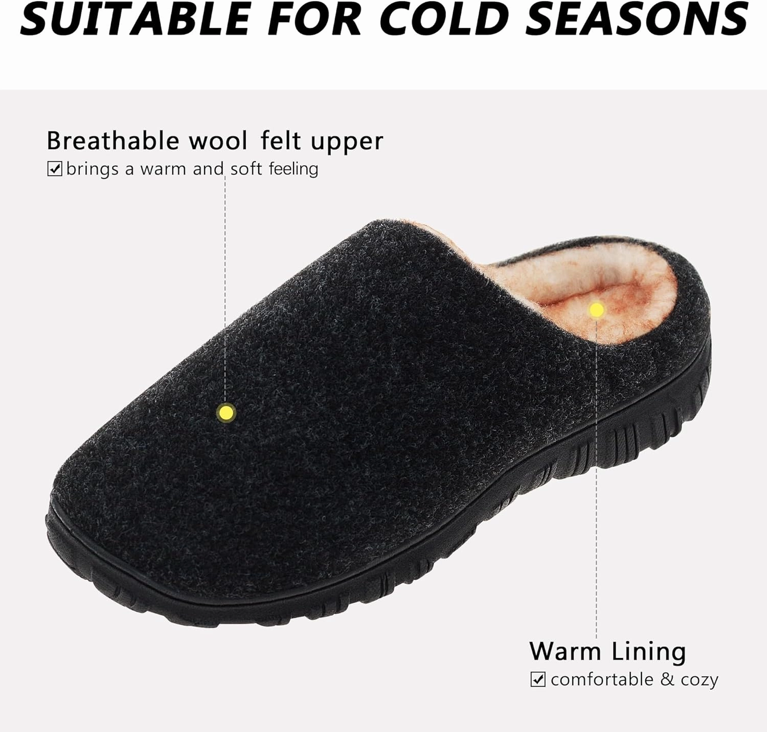 Lulex Mens Slippers Memory Foam House Slippers Indoor Outdoor Warm Fuzzy Comfy Fluffy House Shoes