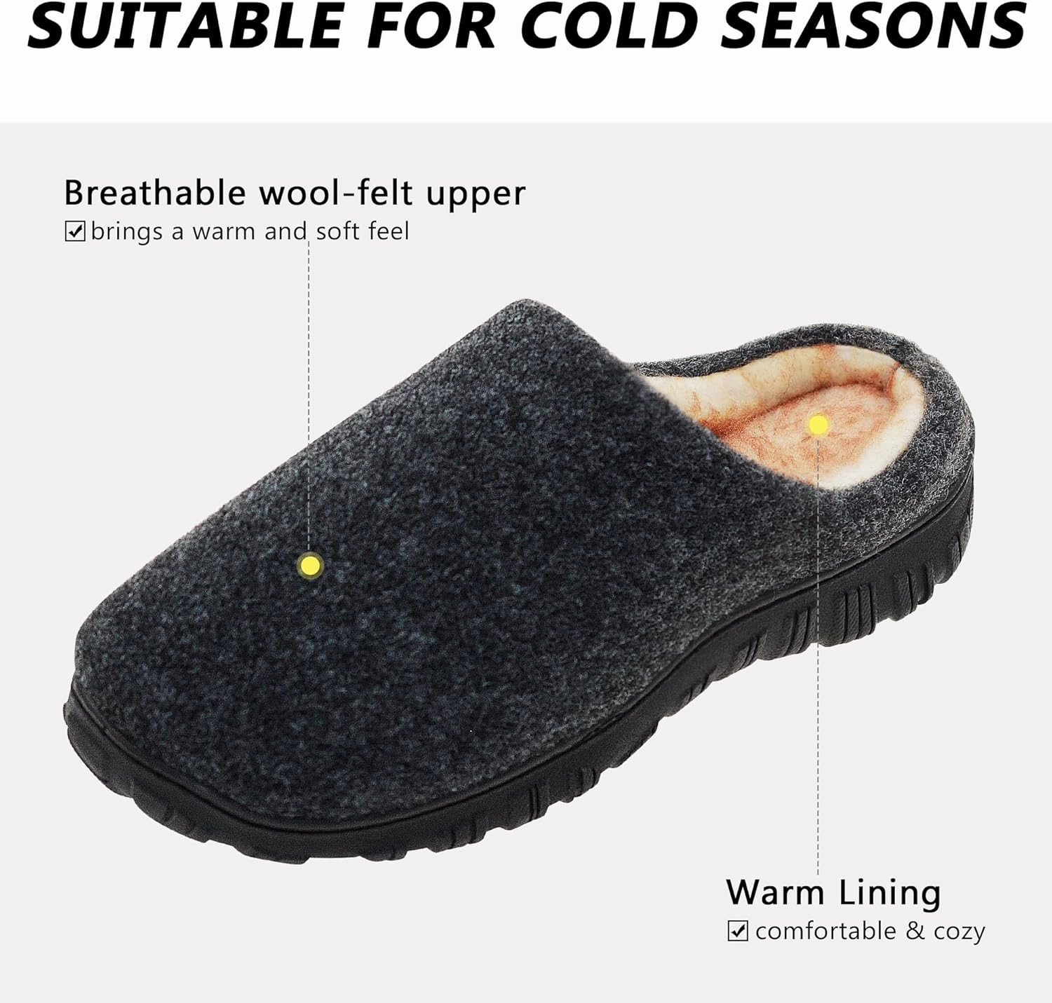 Lulex Mens Slippers Memory Foam House Slippers Indoor Outdoor Warm Fuzzy Comfy Fluffy House Shoes
