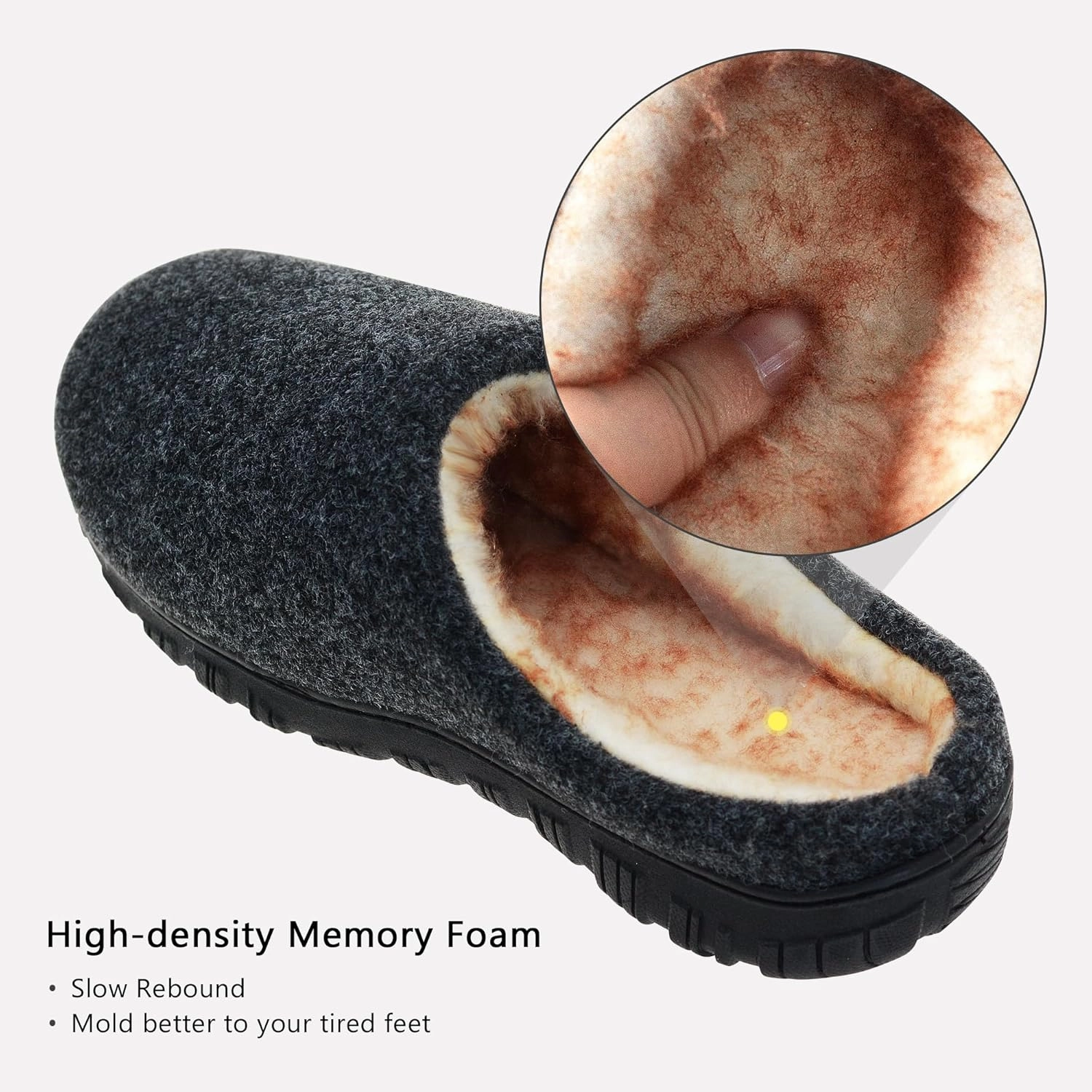 Lulex Mens Slippers Memory Foam House Slippers Indoor Outdoor Warm Fuzzy Comfy Fluffy House Shoes