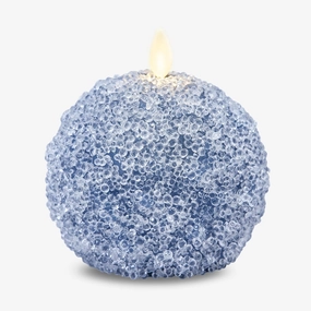 Luminara - Flameless Holiday Crystal Beads Glitter Sphere Candle - Spring Lake - Pack of 1-4x4.25 - Auto Timer Built-in 5-Hour Timer Indoor Use