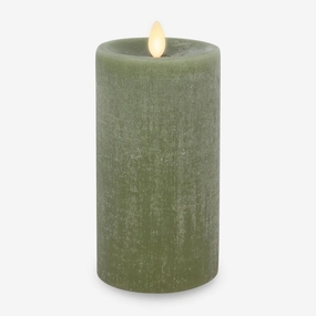Luminara - Flameless LED Battery Operated Flickering Pillar Candles - Loden Green - Pack of 1-3x6.5 - Realistic Moving Flame Real Wax Indoor/Outdoor