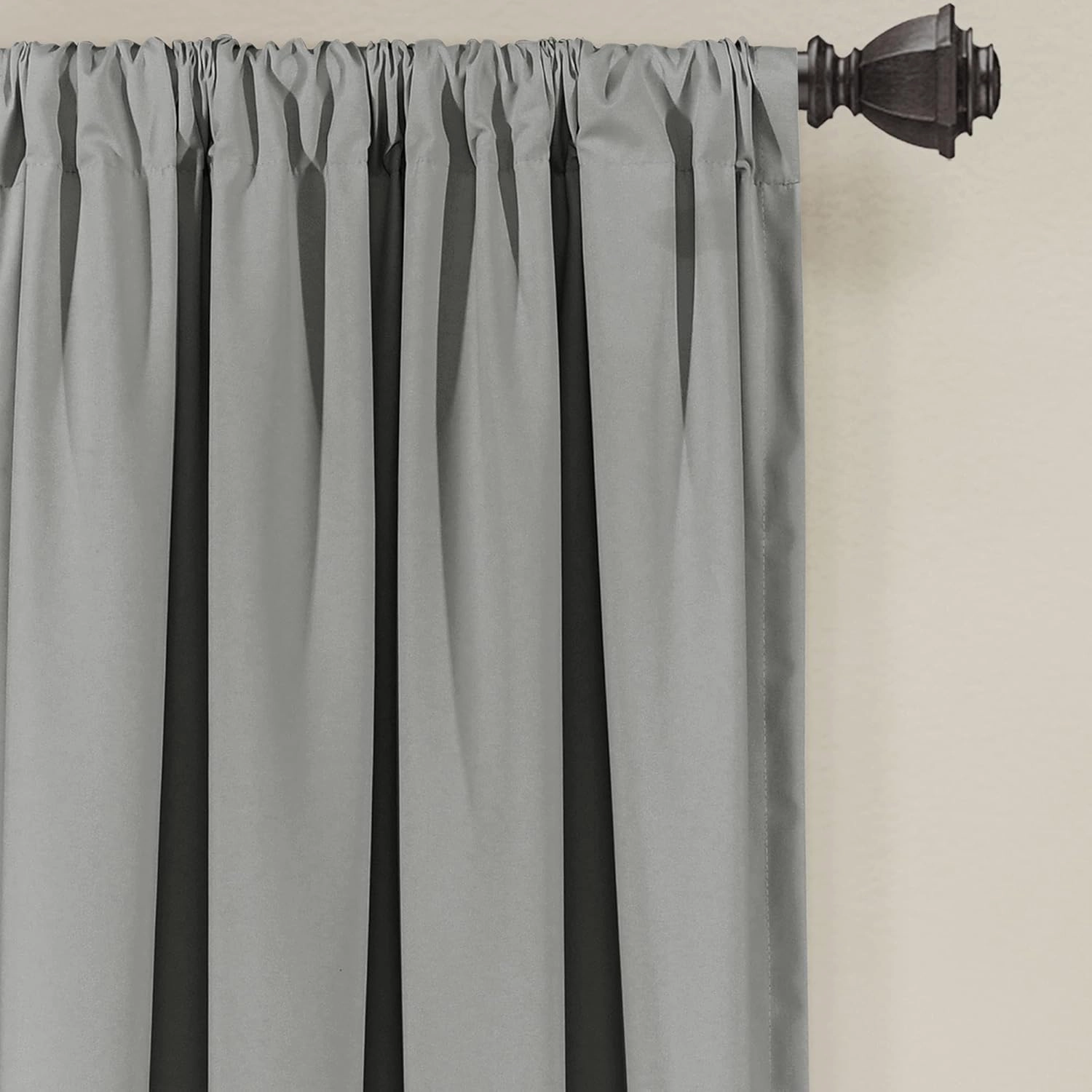 Lush Decor Allison Ruffle Window Curtain Panel Pair, 84" Long x 40" Wide, Dark Gray