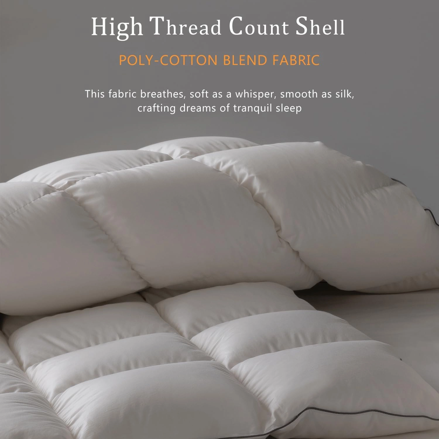 Luxury White Down Fiber Comforter - Down Fiber Duvet Core for All Seasons - Duvet Insert Queen Hotel Collection - Soft and Medium Warmth Comforters,Queen (90 X 90”)