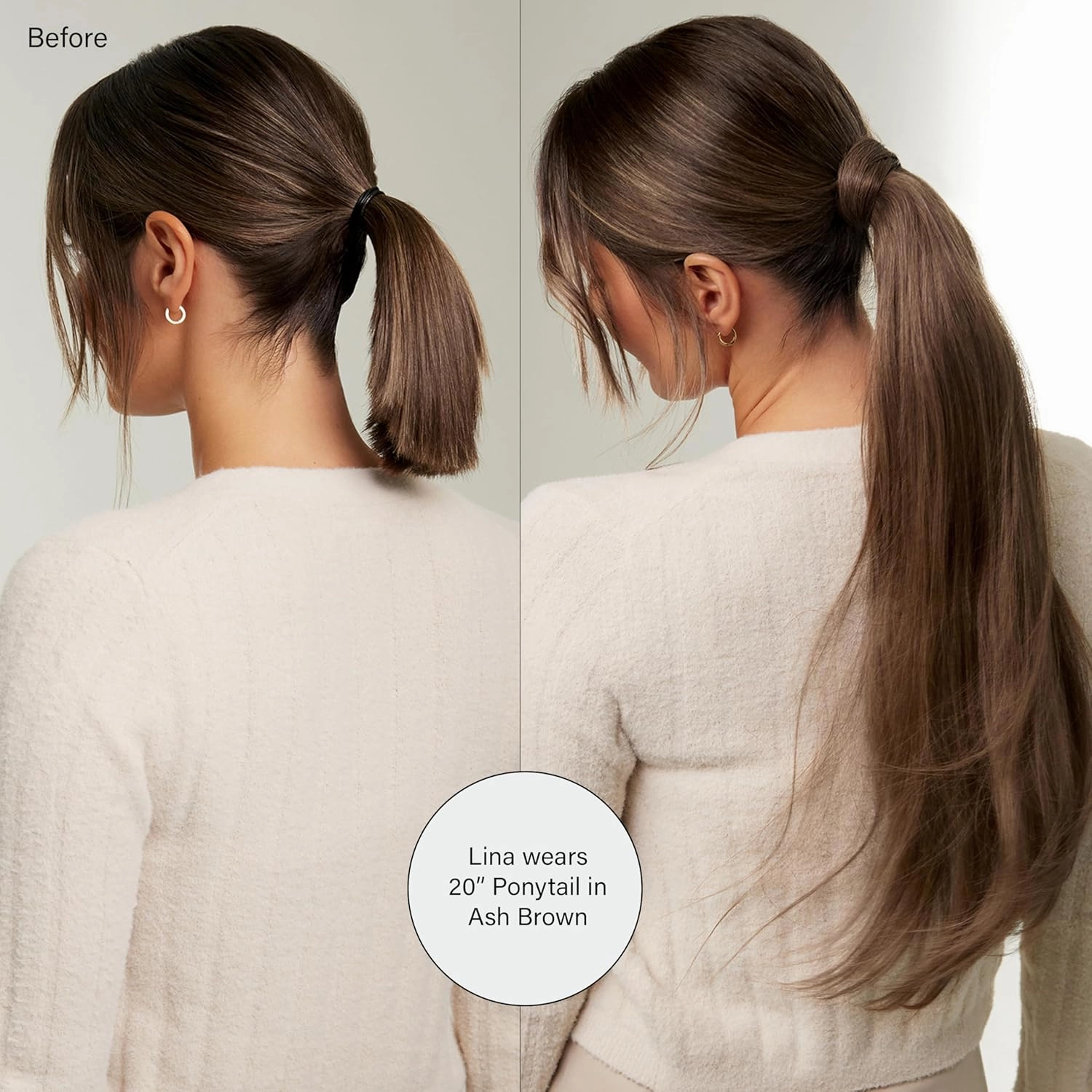 Luxy 100% Remy Human Hair, Clip-In Ponytail Extension, One-Piece Velcro Wrap & Secure Prongs - Natural Looking Volume & Length for All Hair Types 100 grams 16" Mocha Brown Ponytail