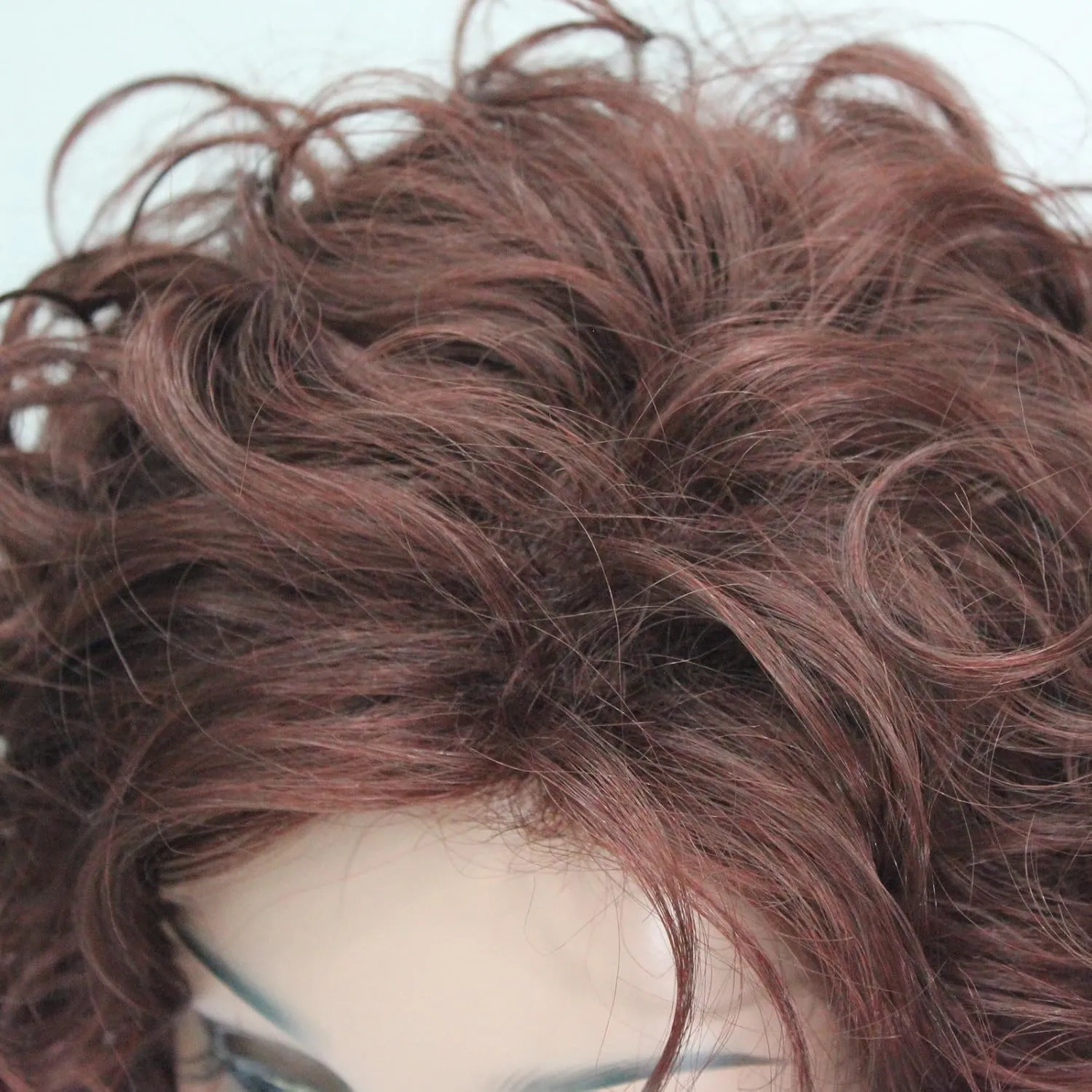 Lydell Short Soft Super Curly Layered Natural Movement Synthetic Wigs (33A Dark Auburn)