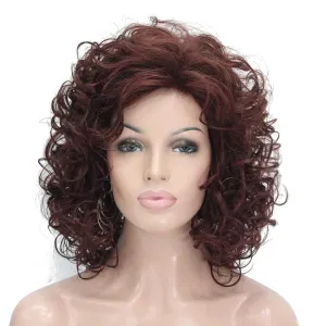 Lydell Short Soft Super Curly Layered Natural Movement Synthetic Wigs (33A Dark Auburn)