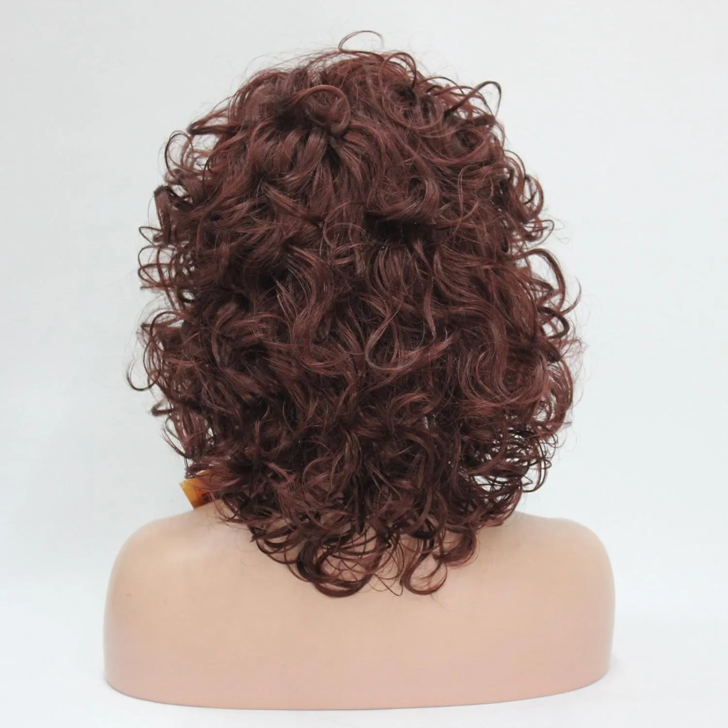 Lydell Short Soft Super Curly Layered Natural Movement Synthetic Wigs (33A Dark Auburn)