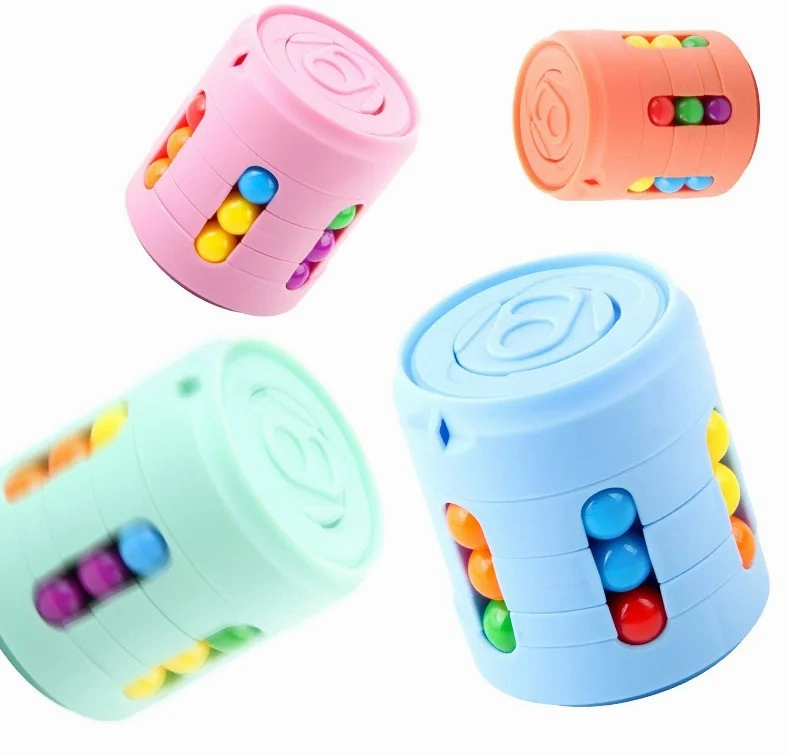 Magic Rotating Beans Puzzle Cube – Montessori Educational Toy & Fidget Game for Kids and Adults Stress Relief