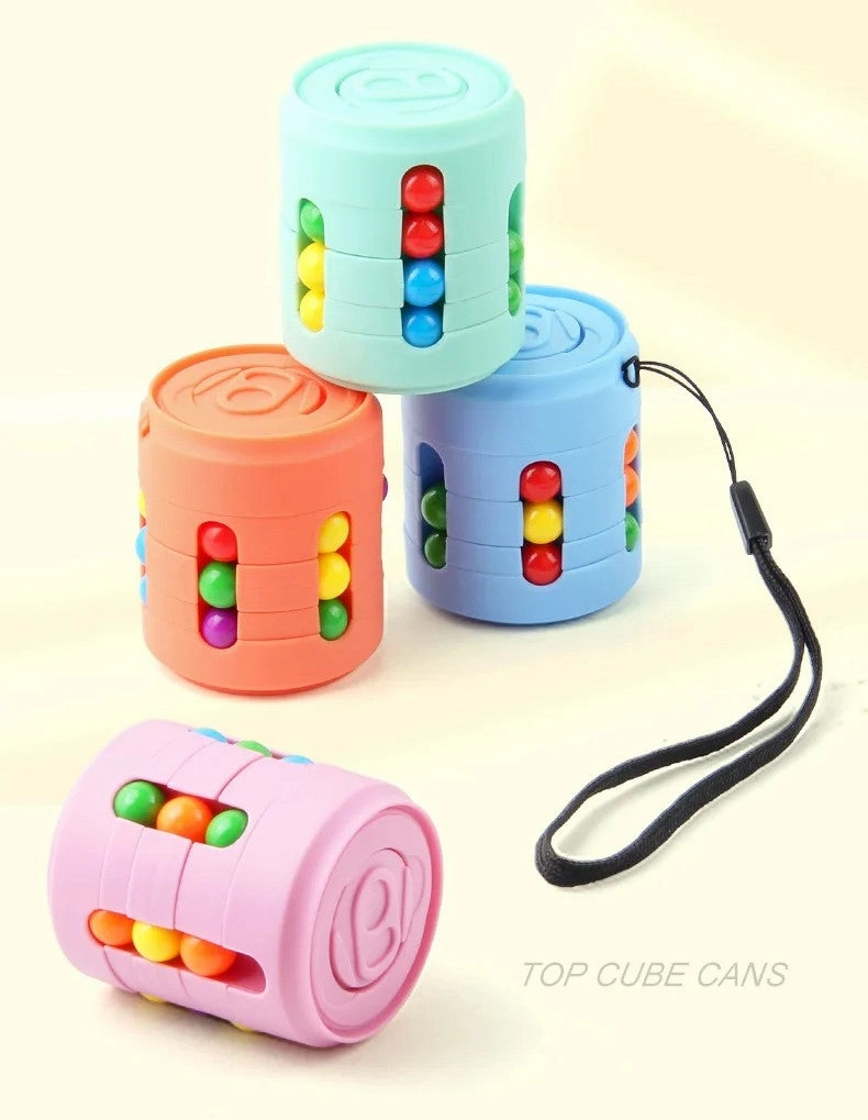 Magic Rotating Beans Puzzle Cube – Montessori Educational Toy & Fidget Game for Kids and Adults Stress Relief