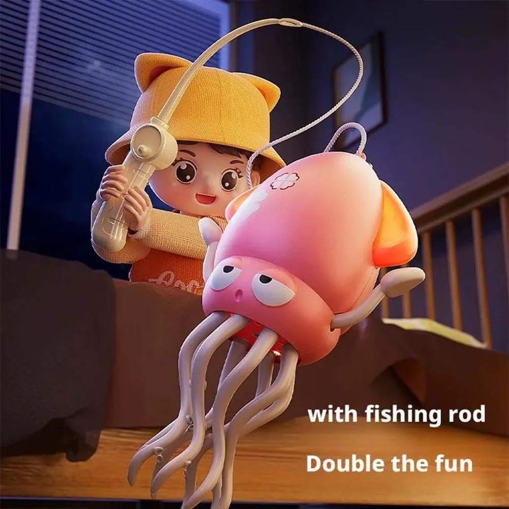 Magical Dancing Octopus, Electric Magic Dancing Octopus Toy, 2025 New Electric Auto-Avoid Crawling Octopus with LED & Music, For Indoor Play & Sensory Development (Green(With fishing rod))