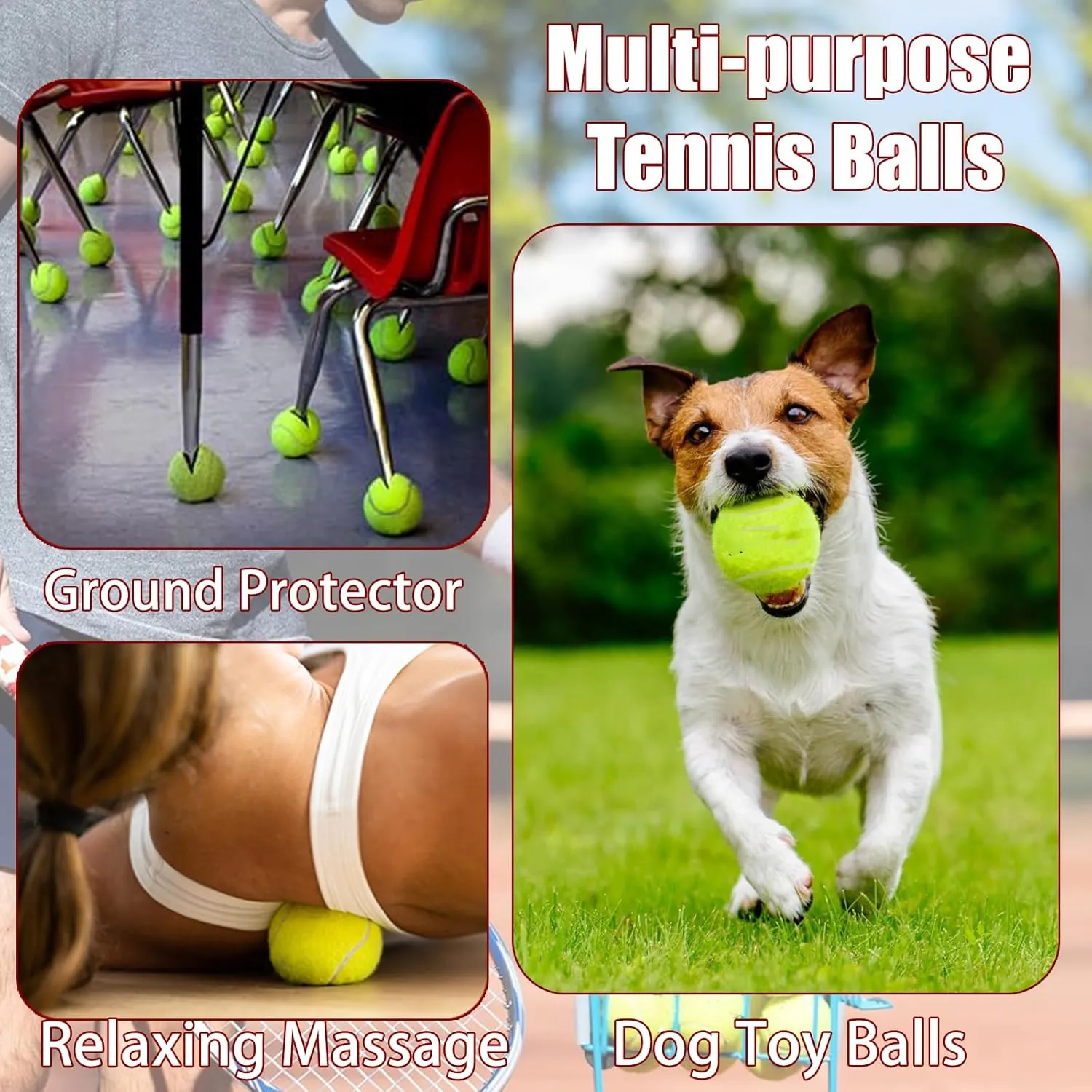 Magicorange Tennis Balls, 60 Pack Advanced Training Tennis Balls Practice Ball, Pet Dog Playing Balls,Good for Beginner Training Ball