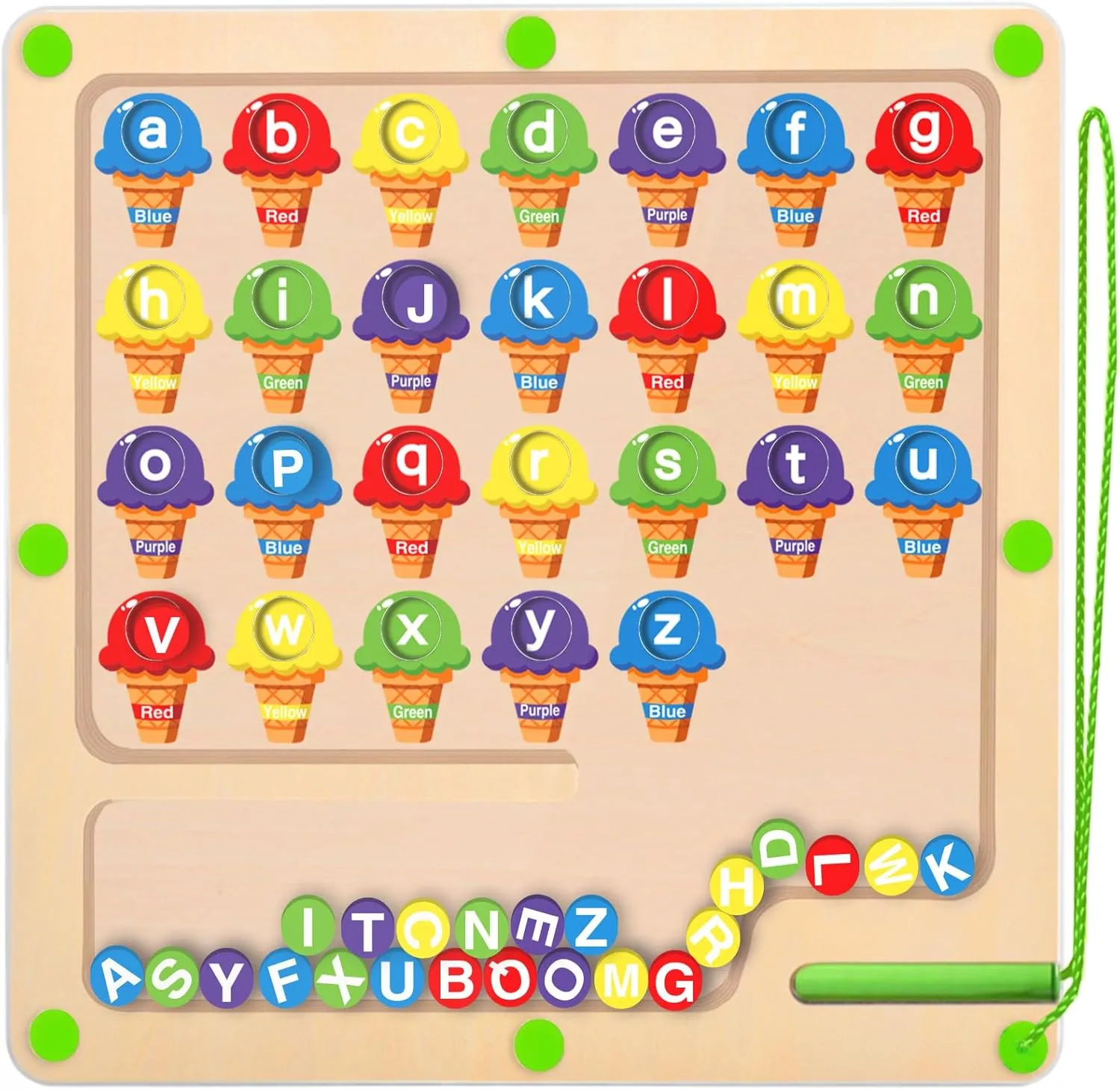 Magnetic Alphabet Maze Board，ABC Alphabet Magnets - Montessori Learning Toys for Toddlers Kids，alphabet puzzle，Sensory Travel Toys Fine Motor Skills，Ideal Gift for Boys Girls 3 4 5 Year Old