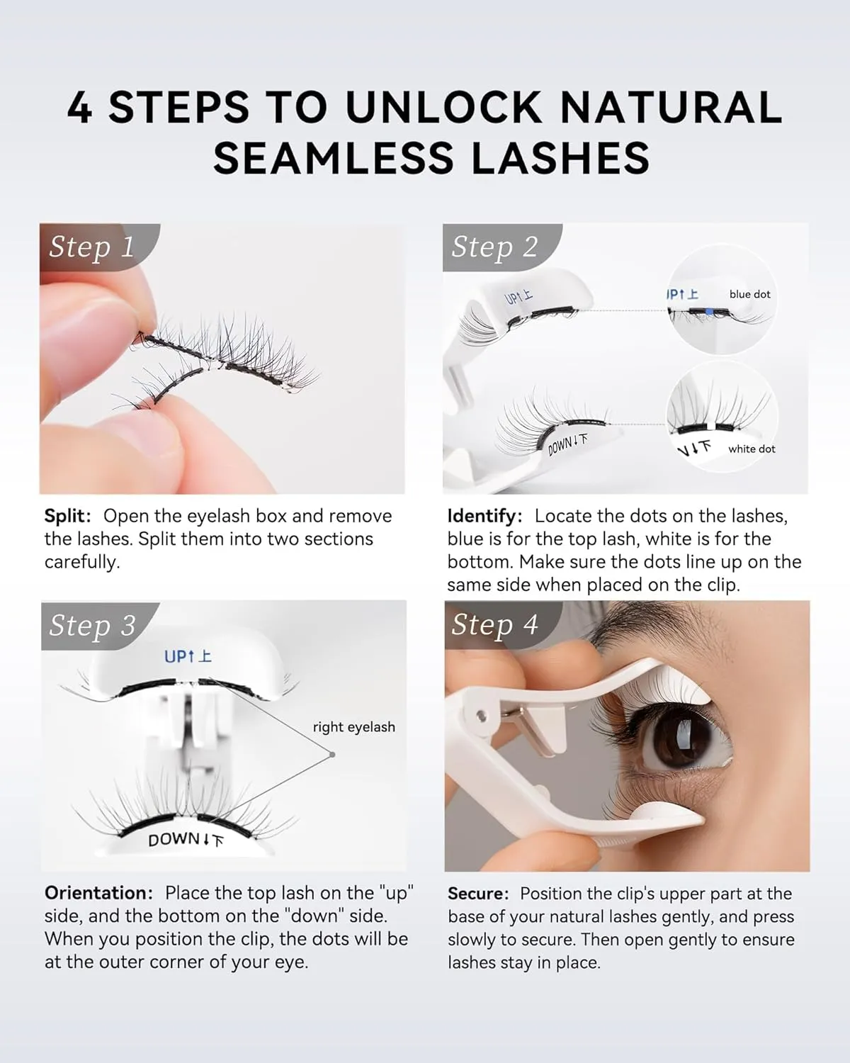 Magnetic Eyelashes with Applicator Kit, No.14 FROST BLACK, Reusable Magnetic Lashes without Eyeliner, Glue-free False Lashes, Waterproof, Lightweight, Suit for Natural Makeup