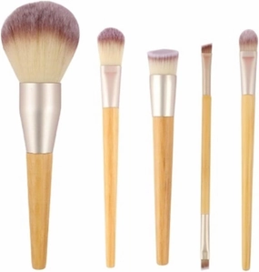 Make Up Brushes Set Makeup Brush Set 5-Piece Bamboo Handle Foundation Brush Eye Shadow Brush and Other Beauty Tools Makeup Tools Set