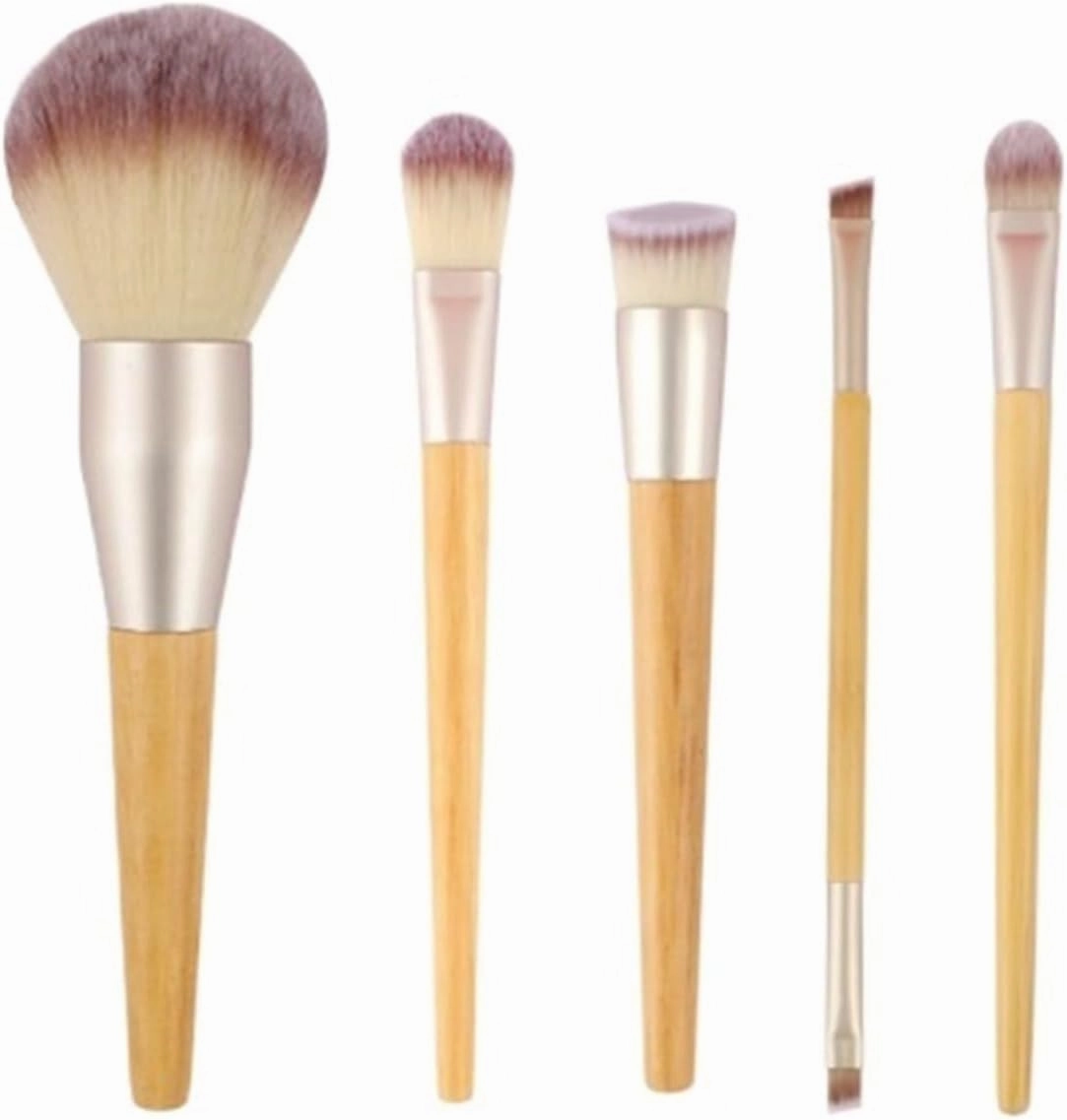 Make Up Brushes Set Makeup Brush Set 5-Piece Bamboo Handle Foundation Brush Eye Shadow Brush and Other Beauty Tools Makeup Tools Set