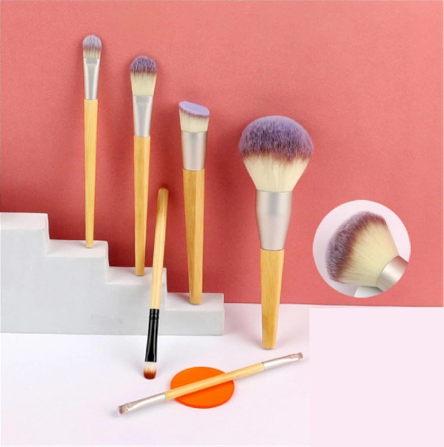 Make Up Brushes Set Makeup Brush Set 5-Piece Bamboo Handle Foundation Brush Eye Shadow Brush and Other Beauty Tools Makeup Tools Set