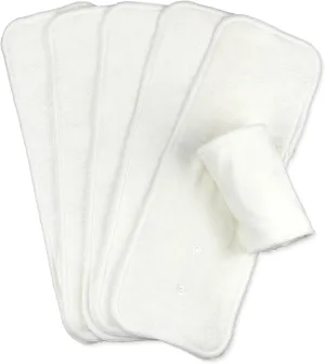 Mama Koala 5-Layer Natural Baby Cloth Diaper Inserts with Snaps, Adjustable and Reusable for Any Baby Cloth Diaper(6 Pack)