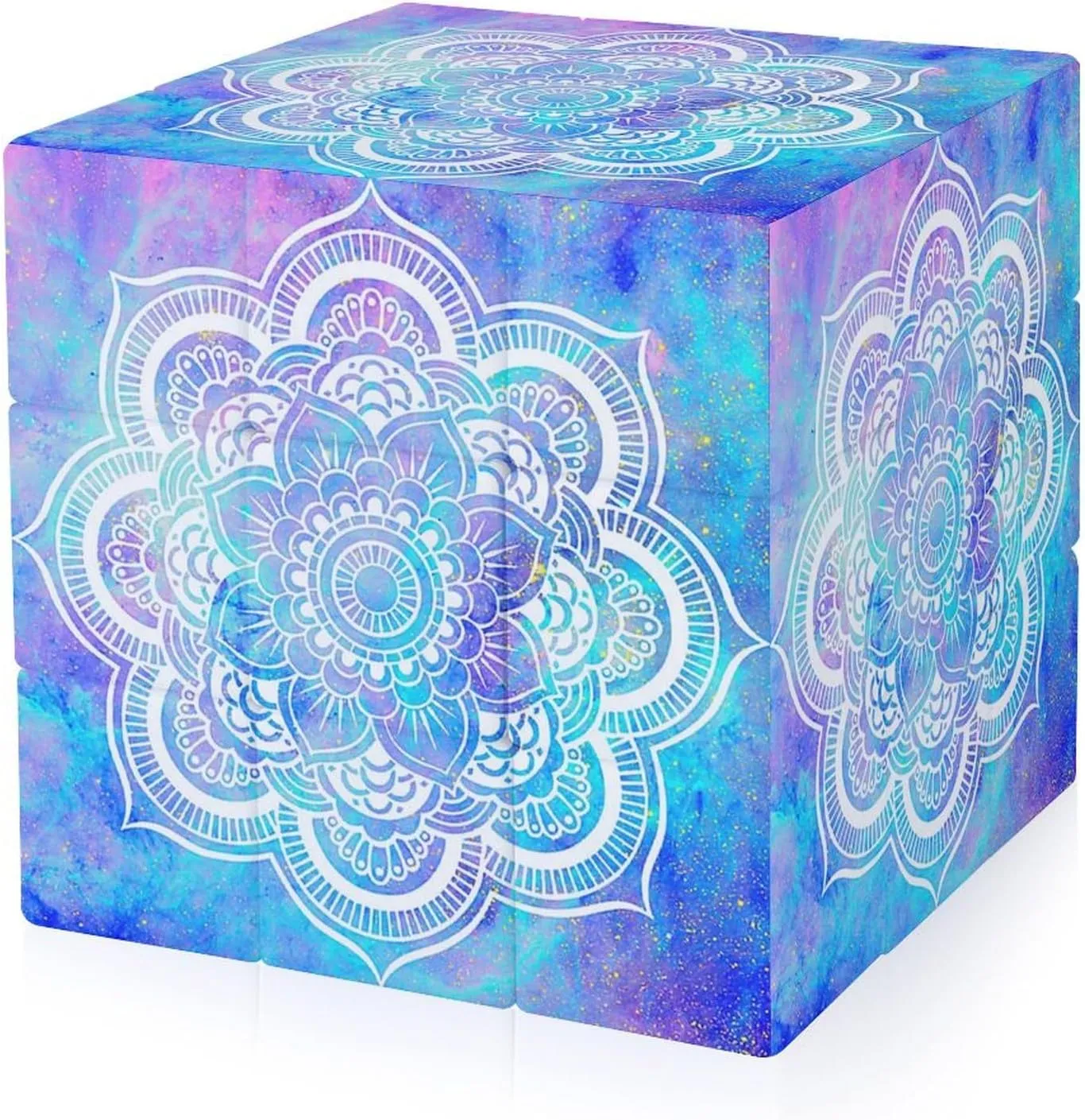 Mandala Lavender Aqua Galaxy Funny 3x3x3 Cube Smooth Lightweight Puzzle for Adult Graphic Printing Travel