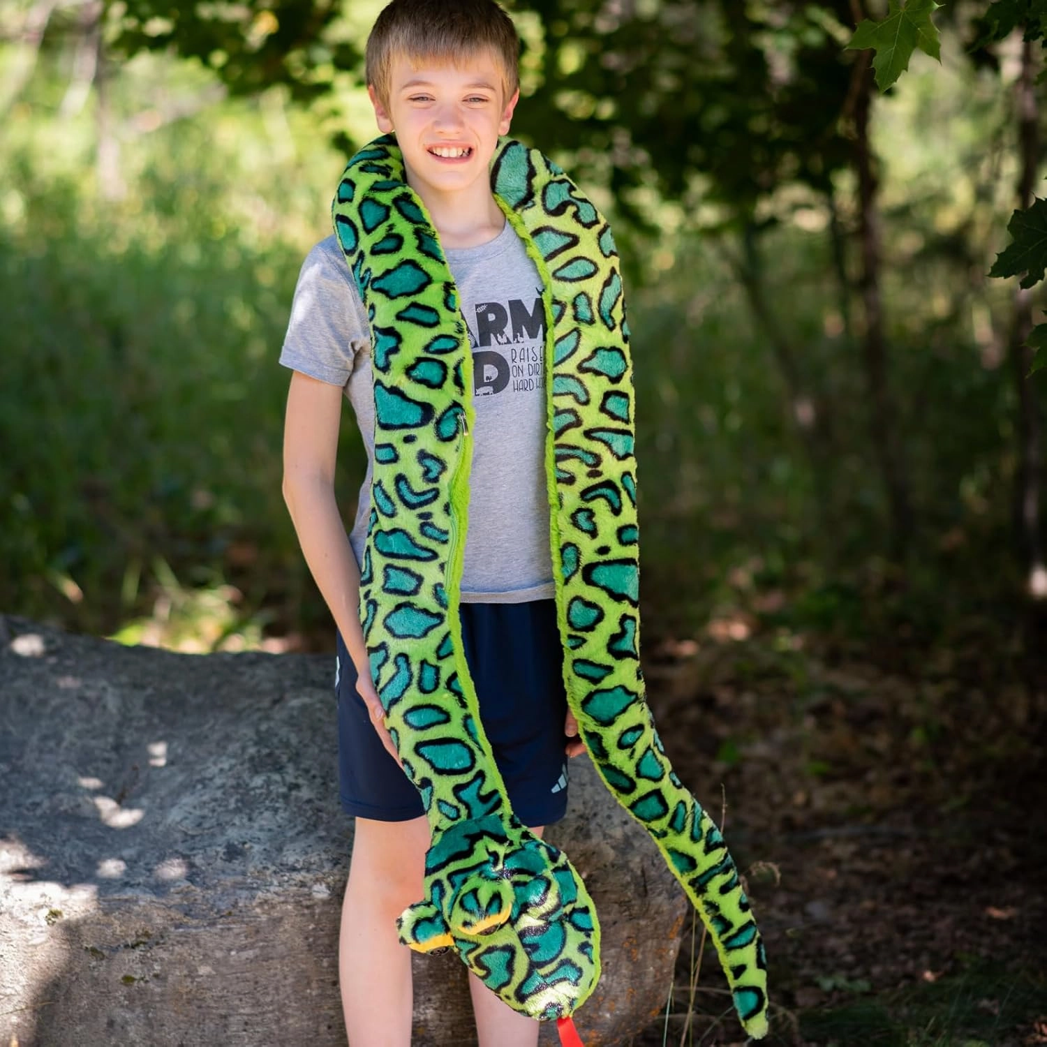 MaoGoLan 98 Inch Giant Snake Stuffed Animal Long Snake Plush, Green Boa Constrictor Plush Toy for Kids, Teens, Cuddly Body Pillow for Adults - Easter Gifts, Halloween Prank Props
