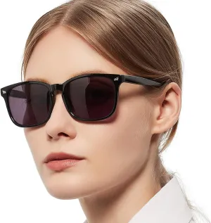 MARE AZZURO Trendy Large Square Polarized Sunglasses Women Classic Black Driving Sun Glasses UV Protection