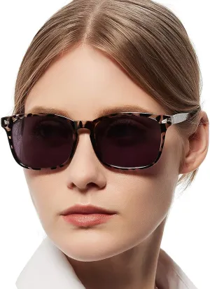 MARE AZZURO Trendy Large Square Polarized Sunglasses Women Fashion Leopard Driving Sun Glasses UV Protection
