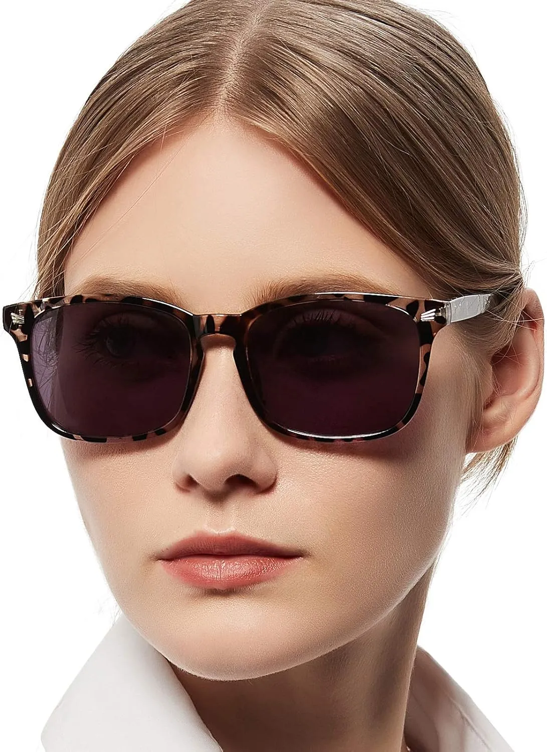 MARE AZZURO Trendy Large Square Polarized Sunglasses Women Fashion Leopard Driving Sun Glasses UV Protection