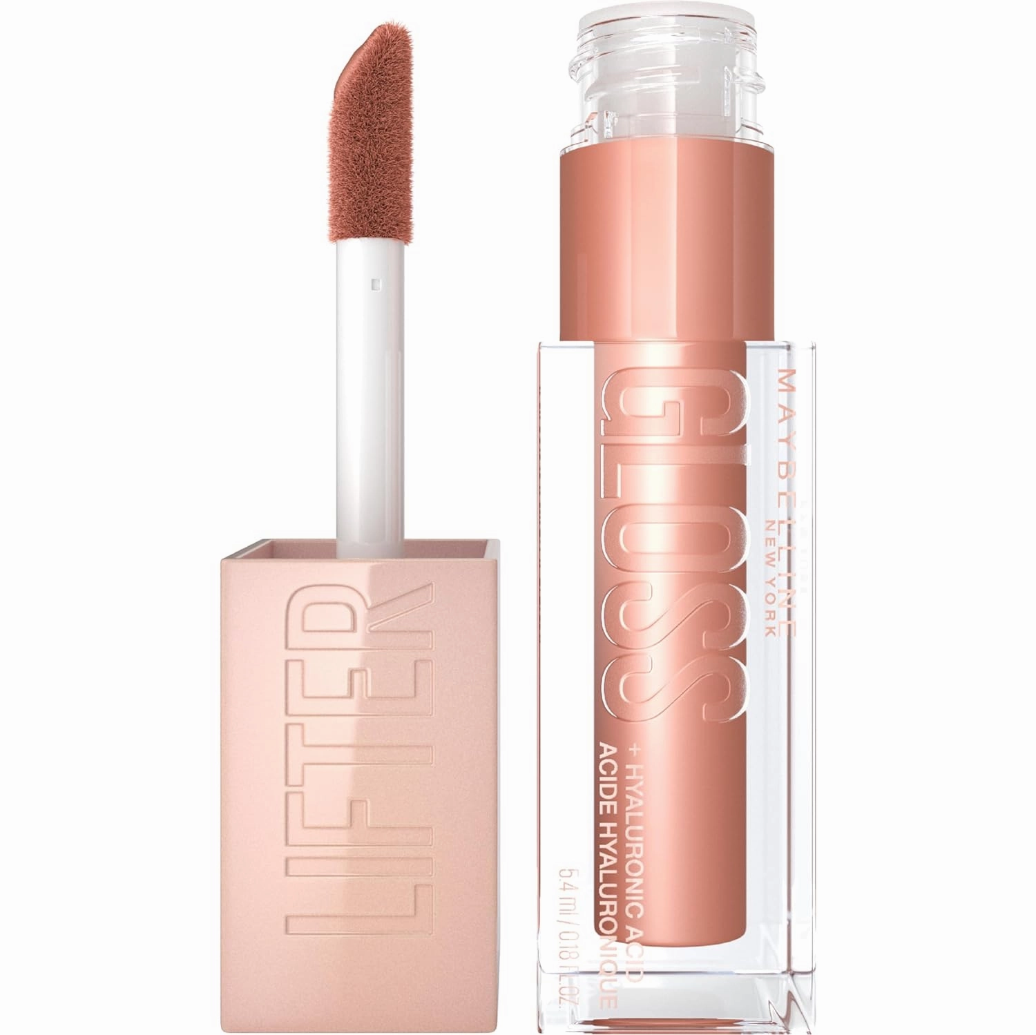 MAYBELLINE Lifter Gloss Hydrating Lip Gloss Bundle with Hyaluronic Acid, Ice Pink Neutral and Stone Rosey Neutral, 0.18 Ounce Each