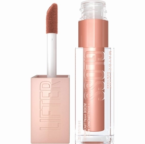 MAYBELLINE Lifter Gloss Hydrating Lip Gloss Bundle with Hyaluronic Acid, Ice Pink Neutral and Stone Rosey Neutral, 0.18 Ounce Each