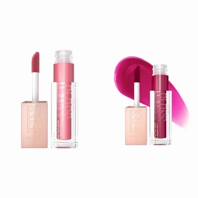 MAYBELLINE Lifter Gloss Lip Gloss Duo with Hyaluronic Acid, Petal 0.18 oz & Taffy 1 Count