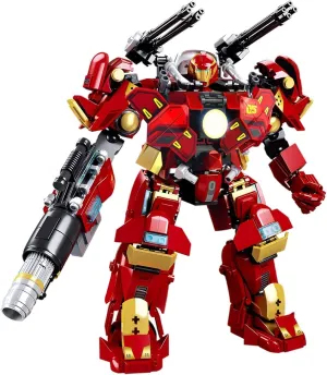 Mech Robot Transforming Building Blocks Set for Adults,City Warrior Justice Hero Soldier Mech Model Building Kit, Cool Creative Robots Toys Gift for Teens Boys, 588 Pieces
