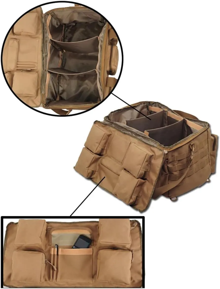 Men Tactical Camping Bag Military Backpack Mountaineering Travel Outdoor Sports Rucksack Hunting Shoulder Luggage Bag, Black